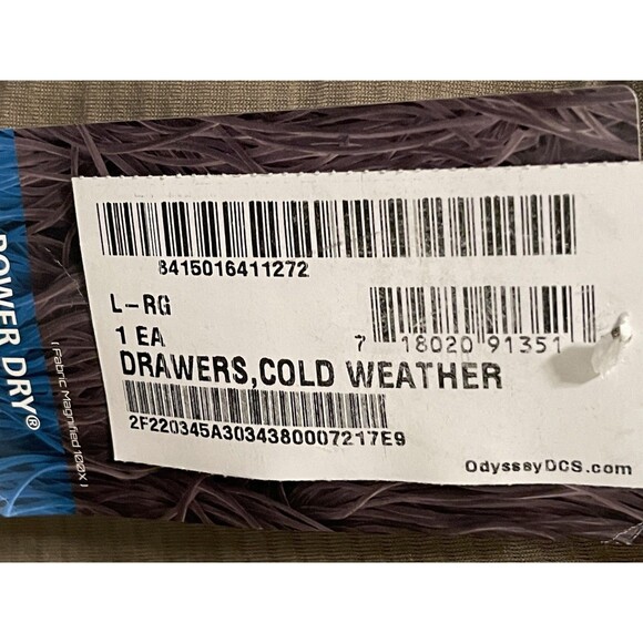 POLARTEC Power Dry Drawers Mid Weight Cold Weather Gen III Olive Large-Reg NWT - Picture 4 of 11